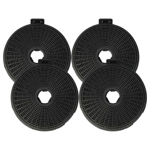 vhbw 4x Filtres à charbon actif compatible avec Teka DH90, DG 985, DH90 ISLA, DG3 90, DHB60, DHB, DH2, DHB90, DHI 90 hotte aspirante - 20 cm
