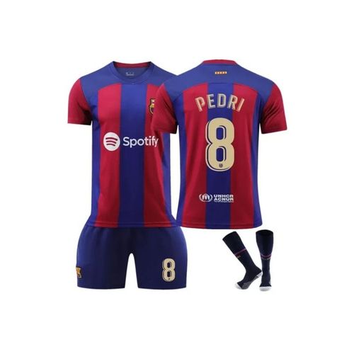Maillot Fc Barcelone Domicile 23/24 Pedri #8 Ensemble Football T-Shirt & Short Enfant & Adulte
