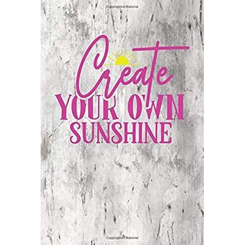 Create Your Own Sunshine: Guitar Tab Lined 6x9 Pink Granite
