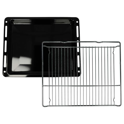 vhbw 1x plaque de four, 1x grille (kit de 2 pièces) compatible avec Bosch HMG8764C7/91, HNG6764B6/91, HNG6764B6/94 four - 45,5 x 37,5 x 4 cm