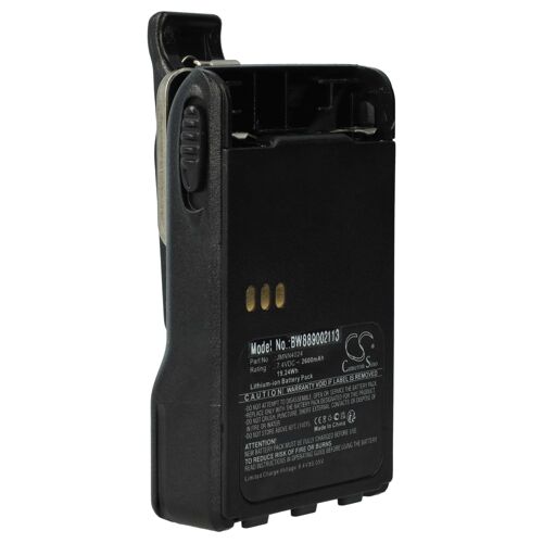 vhbw Batterie compatible avec Motorola PRO 5150 ELITE, GP688, PRO5150 ELITE radio talkie-walkie (2600mAh, 7,2V, Li-ion) - avec clip de ceinture