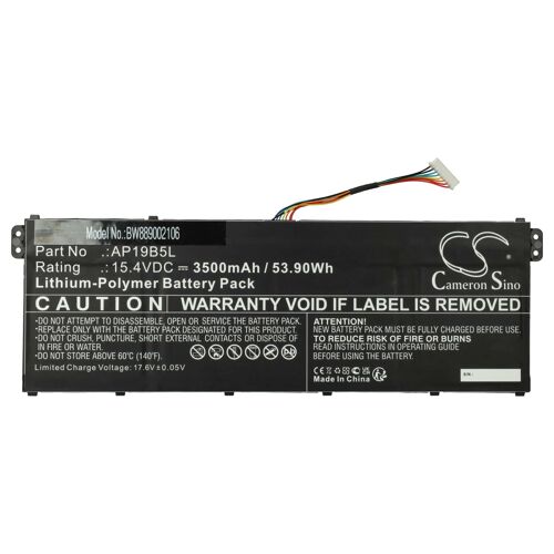 vhbw 1x Batterie compatible avec Acer Aspire 5 A515-43-R2QW, A515-43-R2SS ordinateur portable (3500mAh, 15,4V, Li-polymère) - puce d'information