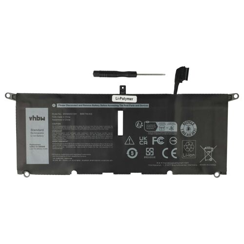 vhbw Batterie compatible avec Dell XPS 13-9370-D1705G, 13-9370-D1605S, 13-9370-D1605G ordinateur portable (4400mAh, 7,6V, Li-polymère)