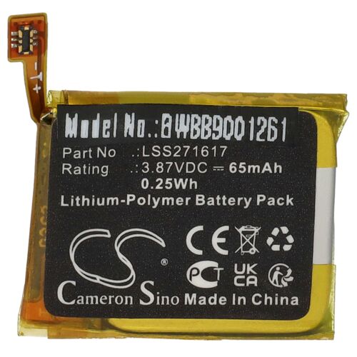 Vhbw Batterie Compatible Avec Fitbit Charge 5 Smartwatch Montre Connectée Bracelet Fitness (65mah, 3,87v, Li-Polymère)