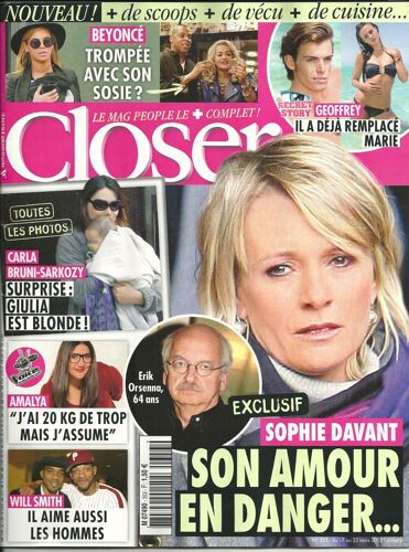 Closer N°353: Davant&orsenna/ Bruni/ Smith/ Beyonce/ Selleck/ Beckham/ Aniston/ Longoria/ Radcliffe
