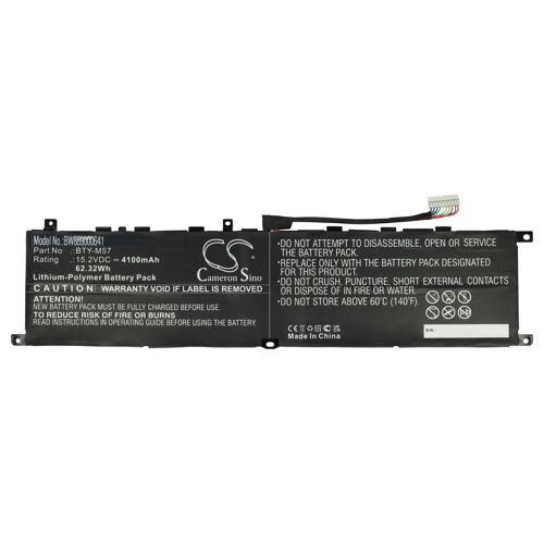 vhbw Batterie compatible avec MSI GP66, GP76, LEOPARD 10UG ordinateur portable (4100mAh, 15,2V, Li-polymère)