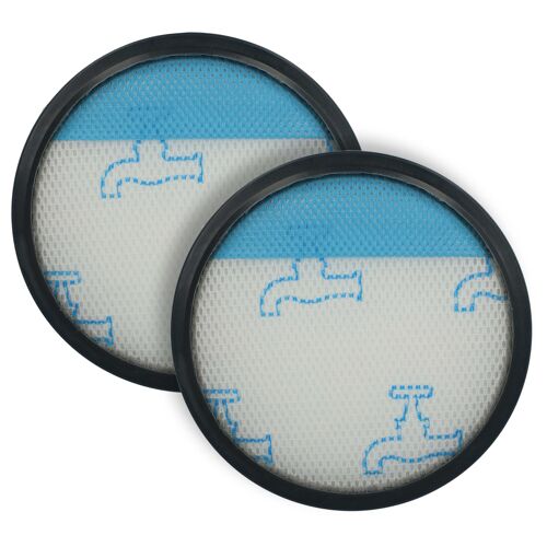 vhbw 2x Micro-filtre hygiénique compatible avec Grundig VCC 7670 A Multi-Zyklon aspirateur - Filtre à air noir / blanc / bleu clair