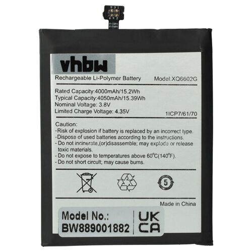 Vhbw Batterie Compatible Avec Caterpillar Cat S62 Téléphone Portable (4000mah, 3,8v, Li-Polymère)