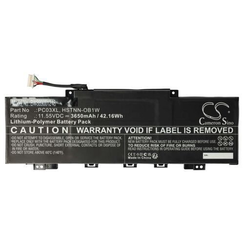 vhbw Batterie compatible avec HP Pavilion X360 15-ER0111NIA, 15-er0125od, 15-er0133ng ordinateur portable (3650mAh, 11,55V, Li-polymère)