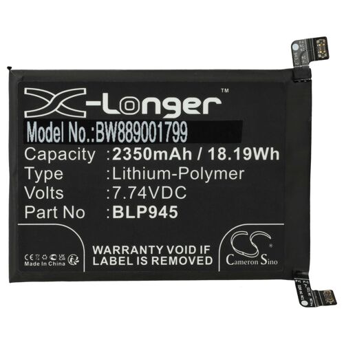 Vhbw Batterie Compatible Avec Oneplus Ace Pro 5g, Téléphone Portable (2350mah, 7,74v, Li-Polymère)