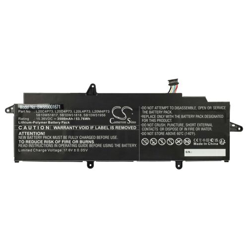 vhbw Batterie compatible avec Lenovo ThinkPad X13 Gen 2 (INTEL)-20WK0026CY, (INTEL)-20WK0026MZ ordinateur portable (3500mAh, 15,36V, Li-polymère)