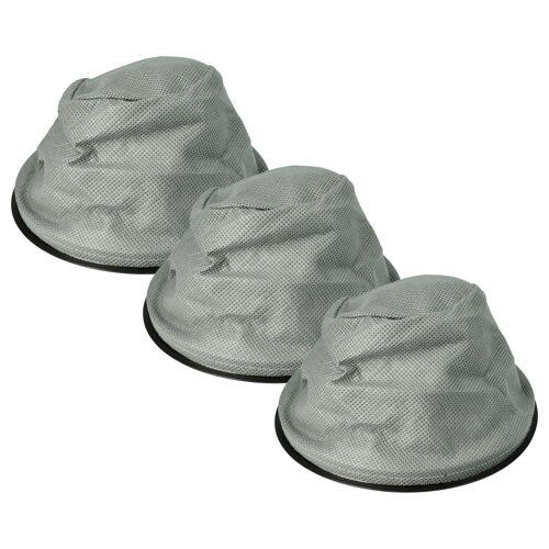 vhbw 3x Filtres à sac compatible avec Kaminer aspirateur à cendres 10L/15L aspirateur de cheminée - Filtre de rechange, lavable noir / gris