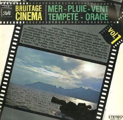 Disque Vinyle 33t Ambiance Plage Voix D'enfants Lontaines, Mer Assez Calme Vagues, Mer Tres Calme Vagues, Mer Forte Grosses Vagues, Pluie, Pluie Forte Dans Flaques D'eau, Grosses Gouttes ...