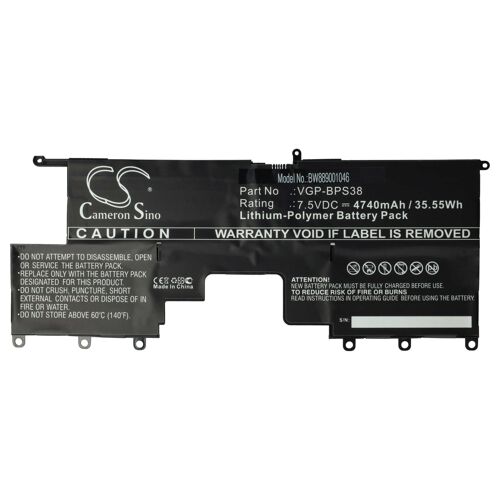 vhbw 1x Batterie compatible avec Sony Vaio Pro 13, Pro 11 ordinateur portable (4740mAh, 7,5V, Li-polymère)