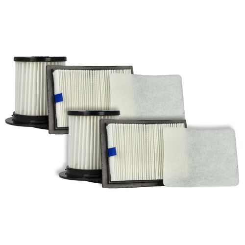 vhbw 2x filtre d'échappement, 2x filtre pré-moteur, 2x filtre central à lamelles compatible avec Dirt Devil M2725-3, M2725-4, M2725-5 aspirateur