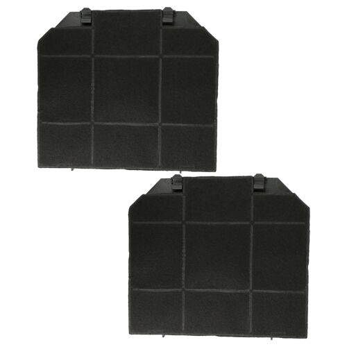 vhbw 2x Filtres à charbon actif compatible avec Electrolux Cylindra Isola 37, Cubia Isola, Cylindra Gloss 37 hotte aspirante - 26,5 x 23,5 x 1,5 cm