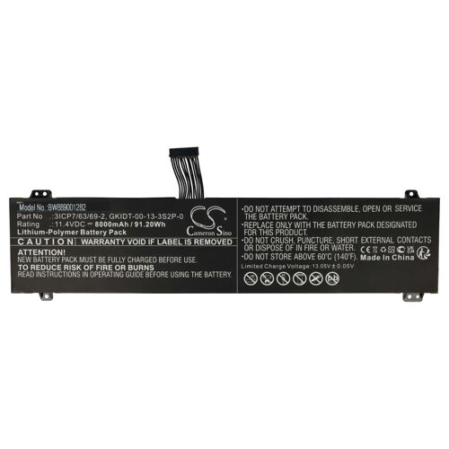 vhbw Batterie compatible avec Adata XPG Xenia 15, XPG Xenia I7 ordinateur portable gaming (8000mAh, 11,4V, Li-polymère)