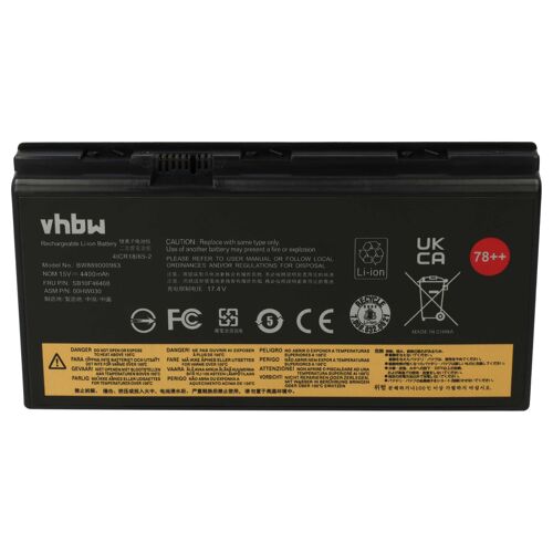 vhbw Batterie compatible avec Lenovo ThinkPad P70 (20ER000BGE), P70, P70 (20ER000CGE), P70 (20ER000EGE) ordinateur portable (4400mAh, 15V, Li-ion)