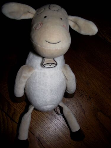 Doudou Mouton Agneau Sucre D'orge Peluche Cloche Marron Beige 26 Cm
