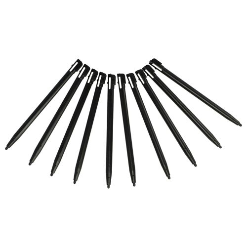 vhbw 10x Stylos de saisie compatible avec Nintendo DSi, DSi XL, DS Lite Console de jeux - 9,2 cm, noir