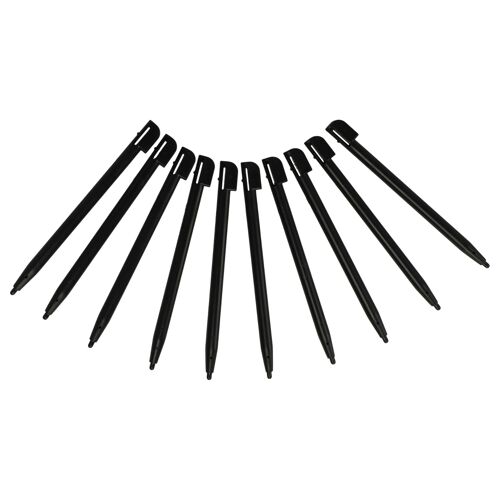 vhbw 10x Stylos de saisie compatible avec Nintendo 2DS, DS Lite, DSi Console de jeux - 8,8 cm de long, noir
