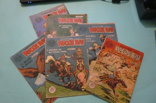 Lot De 6 Bandes Dessinees "Petit Format " - Pecos Bill - Les Amazones Rouges - La Vengeance Du Métis - Les Vampires De Gran Quivera ....