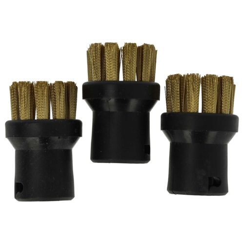 vhbw 3x brosse arrondie compatible avec Kärcher SC 1020, SC 1122, SC 1100, SC 1002, SC 1052, SC 1040 nettoyeur vapeur - Brosse à vapeur