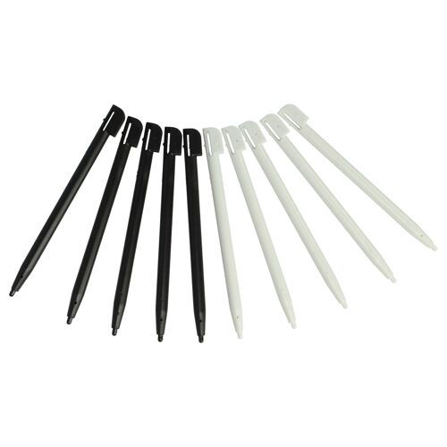 vhbw 10x Stylets console de jeux compatible avec Nintendo DSi, DSi XL, 2DS, DS Lite - 8,8 cm, noir / blanc