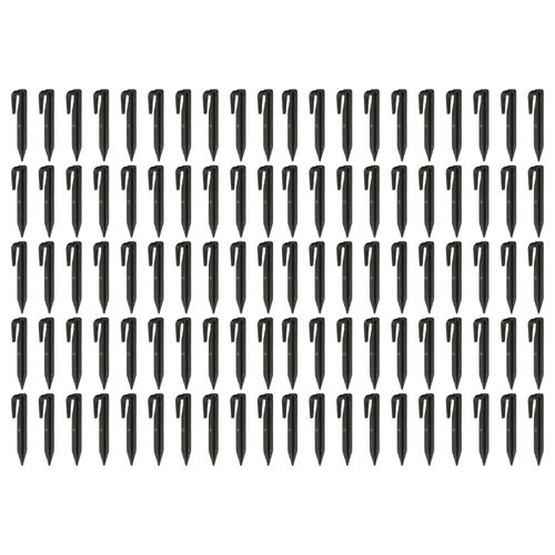 vhbw 100x piquets de fixation pour câble périphérique compatible avec Zuchetti robot tondeuse - Lot ancrages au sol, plastique noir
