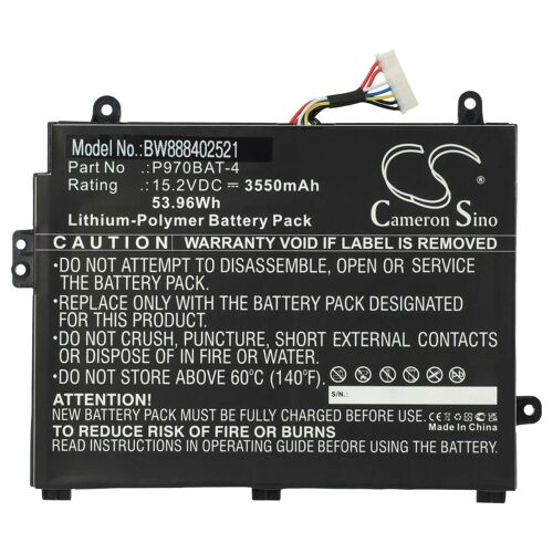 vhbw Batterie compatible avec Schenker Key 16, Key 17 ordinateur portable (3550mAh, 15,2V, Li-polymère)