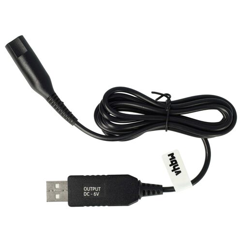 vhbw Câble de charge compatible avec Braun 5417, Contour Pro, 5517, 5527, 5529, BeardTrimmer, Contour X rasoir - Câble d'alimentation, 120 cm noir