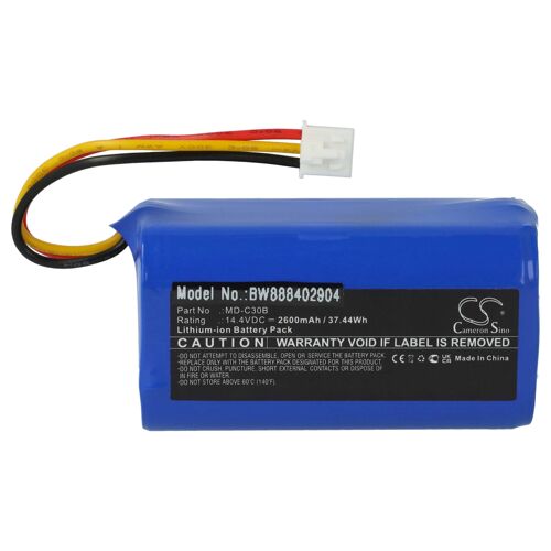 vhbw Batterie compatible avec Blaupunkt Bluebot Xboost BPK-VCBB1XB aspirateur (2600mAh, 14,4V, Li-ion)