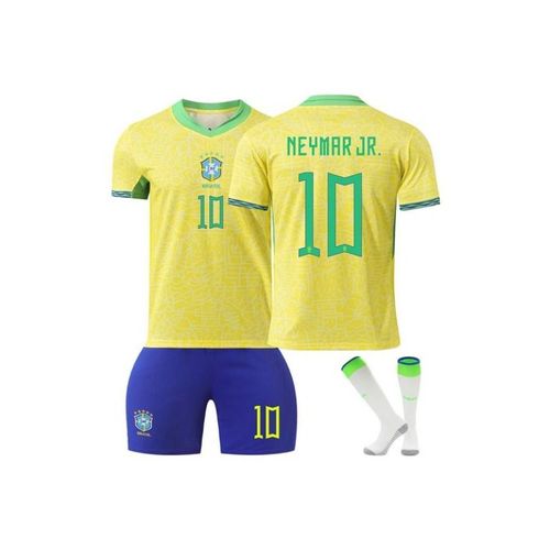 Maillot Brésil Domicile 24/25 Neymar Jr #10 Ensemble Football Tenue D'entraînement Enfant & Adulte