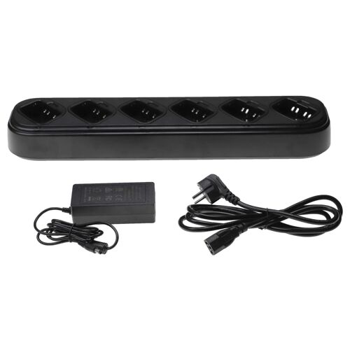vhbw Chargeur 6 compartiments compatible avec Motorola NNTN5510DR batteries de radio - Socle + Prise, 8,4 V, 0,4 A