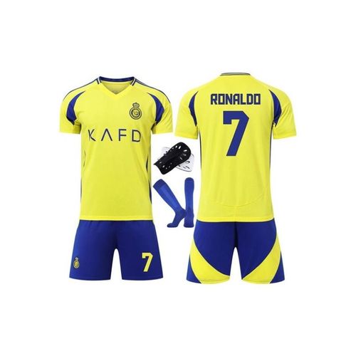 Maillot Al-Nassr Domicile 24/25 Ronaldo Cr7 #7 Ensemble Football Avec Genouillères Enfant & Adulte