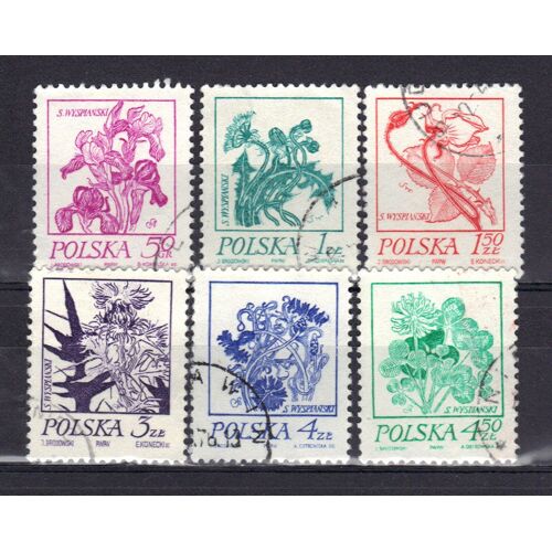 Pologne 1974 : Fleurs - Série Entière De 6 Timbres Oblitérés
