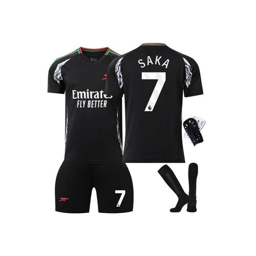 Maillot Arsenal Extérieur 24/25 Saka #7 Ensemble Football Avec Genouillères Enfant & Adulte
