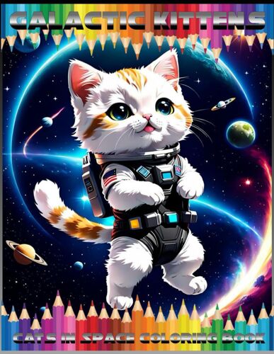 Galactic Kittens: Cats In Space Coloring Book: Cute Cosmic Adventures Await Your Creativity