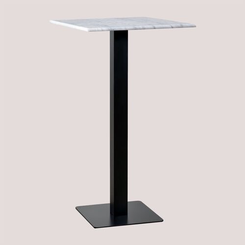 Table Haute de Bar Carrée en Marbre Livanto NOIR
