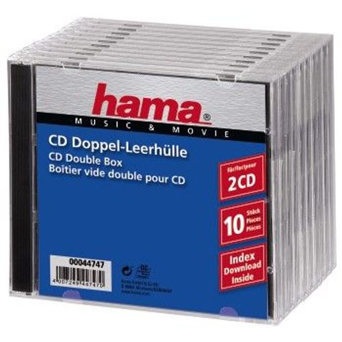 Hama 44747 - Boîtier vide double pour CD x10 pièces