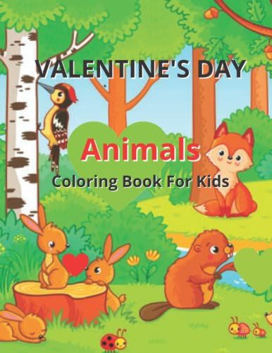 Valentine's Day Animals Coloring Book For Kids