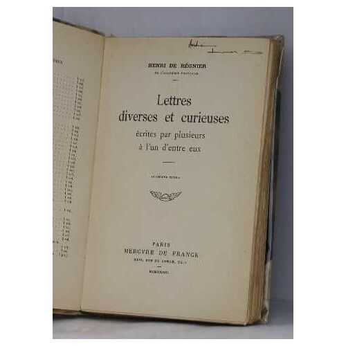 Lettres Diverses Et Curieuses