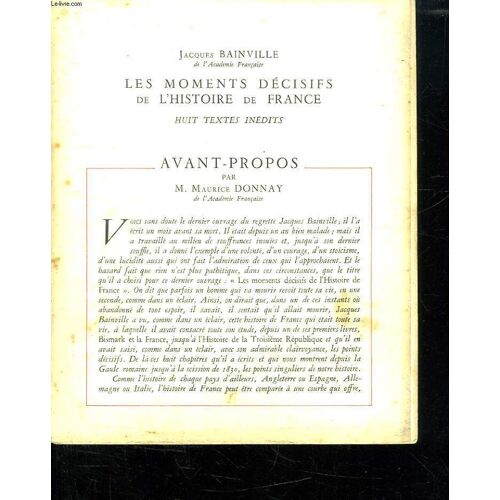 Les Moments Decisifs De L Histoire De France. Huit Textes Inedits. Incomplet Manque La Planche N° 4.