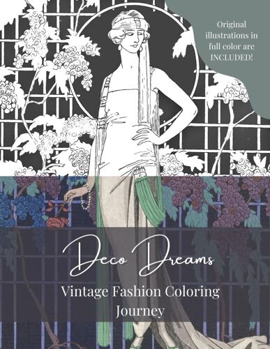 Deco Dreams: Vintage Fashion Coloring Journey