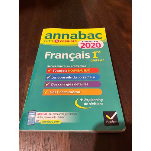 Annabac Sujet & Corrigés Français 1ere Générale 