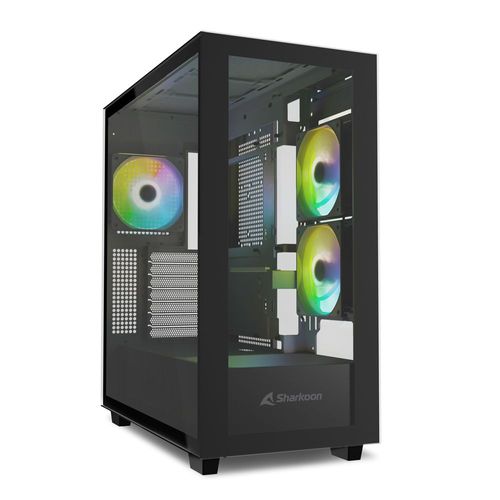 Sharkoon Rebel C60 Black RGB ATX Rebel C60 RGB - Boîtier moyen tour - Noir - RGB - Fenêtre