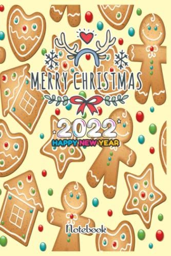 Merry Christmas And Happy New Year 2022, Best Christmas Gift For Kids, Boys, Girls & Adults, Happy New Year Journal Notebook 141: Merry Christmas ... Blank Journal With Black Cover Perfect Size
