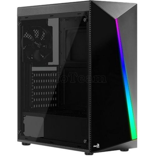 Boitier PC Moyen Tour ATX AeroCool Shard Tempered Glass RGB avec panneau vitré - Noir