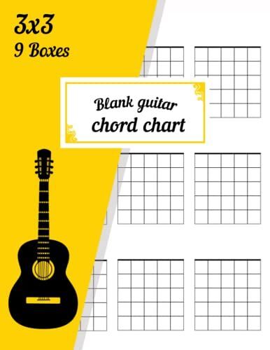 Blank Guitar Chord Chart: Guitar Chord Diagram Notebook For Guitarists / 100 Pages 9 Chord Boxes Per Page 5 Frets Per Box