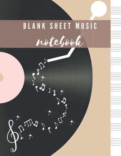 Blank Music Sheet Notebook: Staff Paper Notebook, Songwriting Notebook, 8.5 X 11, 100 Pages Aesthetic Classic Style Pattern (Music Composition Notebook)